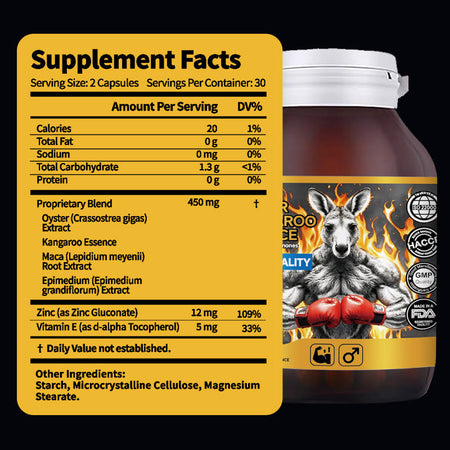 DHOP Oyster Kangaroo Essence Capsule | Ignite Your Peak Masculinity and Reclaim Your Primal Power Starting Today-T